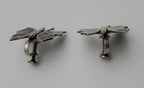 Vintage Sterling Silver Handmade Abalone Shell Inlaid Screw Back Earrings
