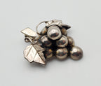 Vintage Sterling Silver Handmade Grape Bunch Brooch/Pendant