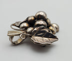 Vintage Sterling Silver Handmade Grape Bunch Brooch/Pendant