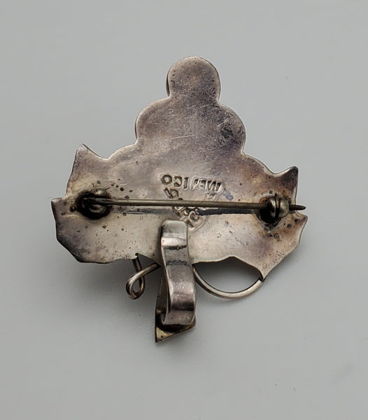 Vintage Sterling Silver Handmade Grape Bunch Brooch/Pendant
