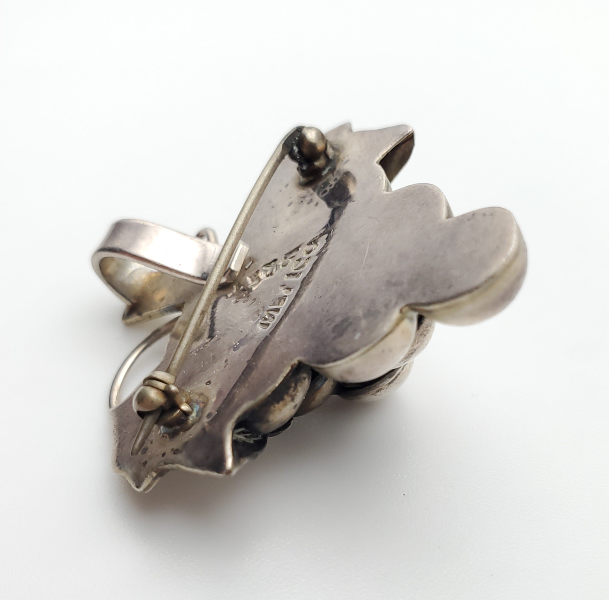 Vintage Sterling Silver Handmade Grape Bunch Brooch/Pendant
