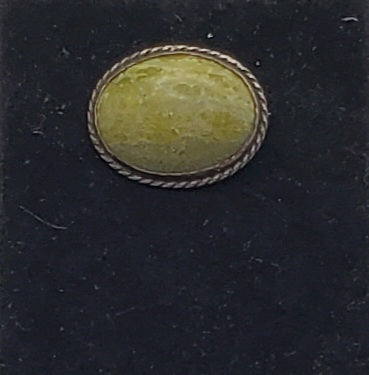 Vintage English Serpentine Sterling Silver Brooch