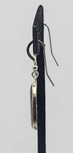 Purple Copper Turquoise Sterling Silver Dangle Earrings