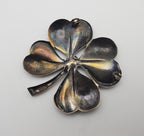 Vintage Sterling Silver Four Leave Clover with US Military Officer Insignia Brooch - MISSING PIN