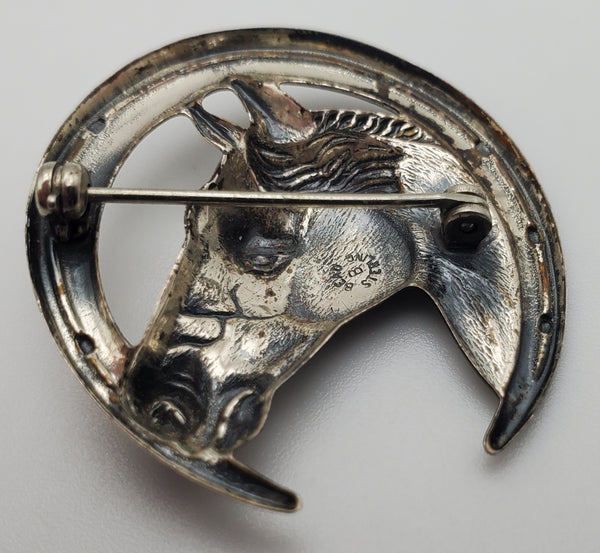 Beau - Vintage Sterling Silver Horse Brooch