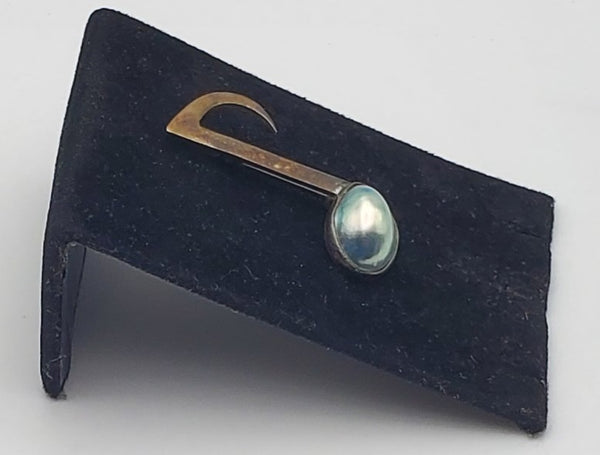 Vintage Tahitian Pearl Sterling Silver Eighth Note Brooch