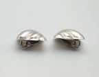 Vintage Sterling Silver Handmade Ribbed Design Clip-On Earrings