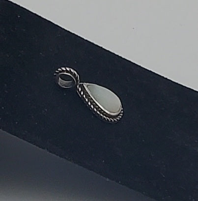 Vintage Mother-of-Pearl Sterling Silver Teardrop Pendant