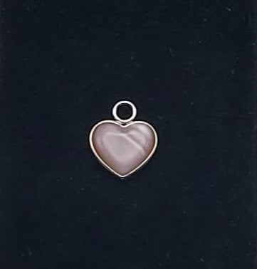 Pink Mother-of-Pearl Sterling Silver Heart Pendant