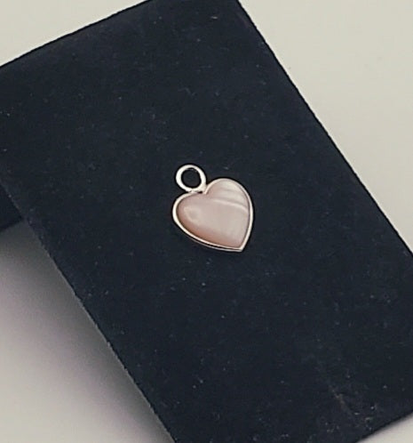 Pink Mother-of-Pearl Sterling Silver Heart Pendant