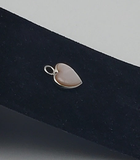 Pink Mother-of-Pearl Sterling Silver Heart Pendant