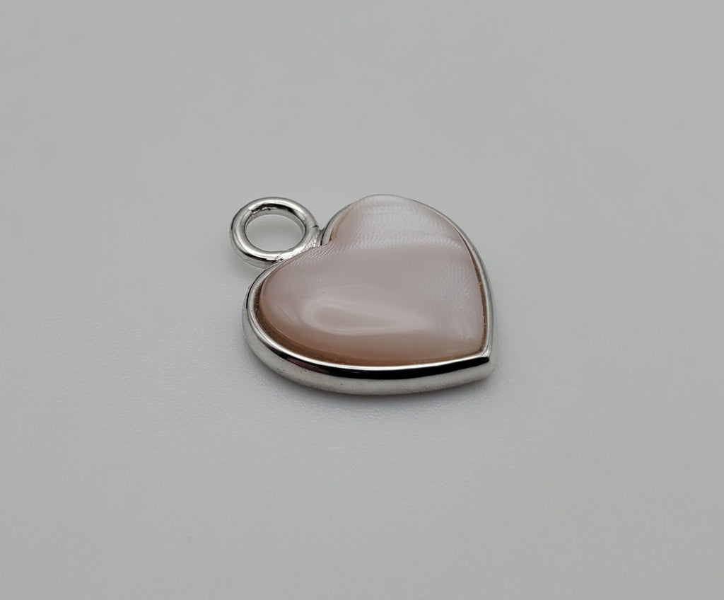Pink Mother-of-Pearl Sterling Silver Heart Pendant