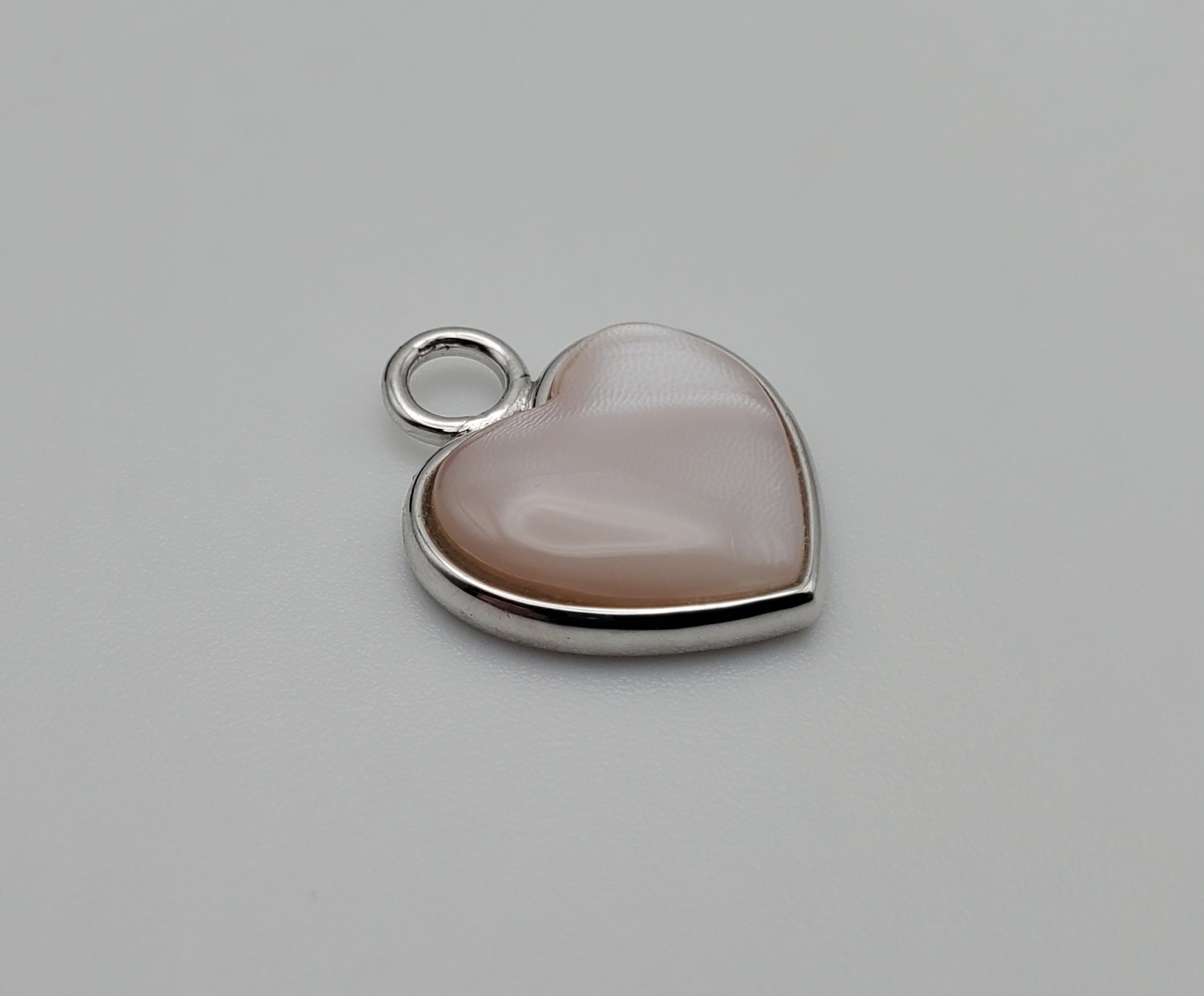 Pink Mother-of-Pearl Sterling Silver Heart Pendant