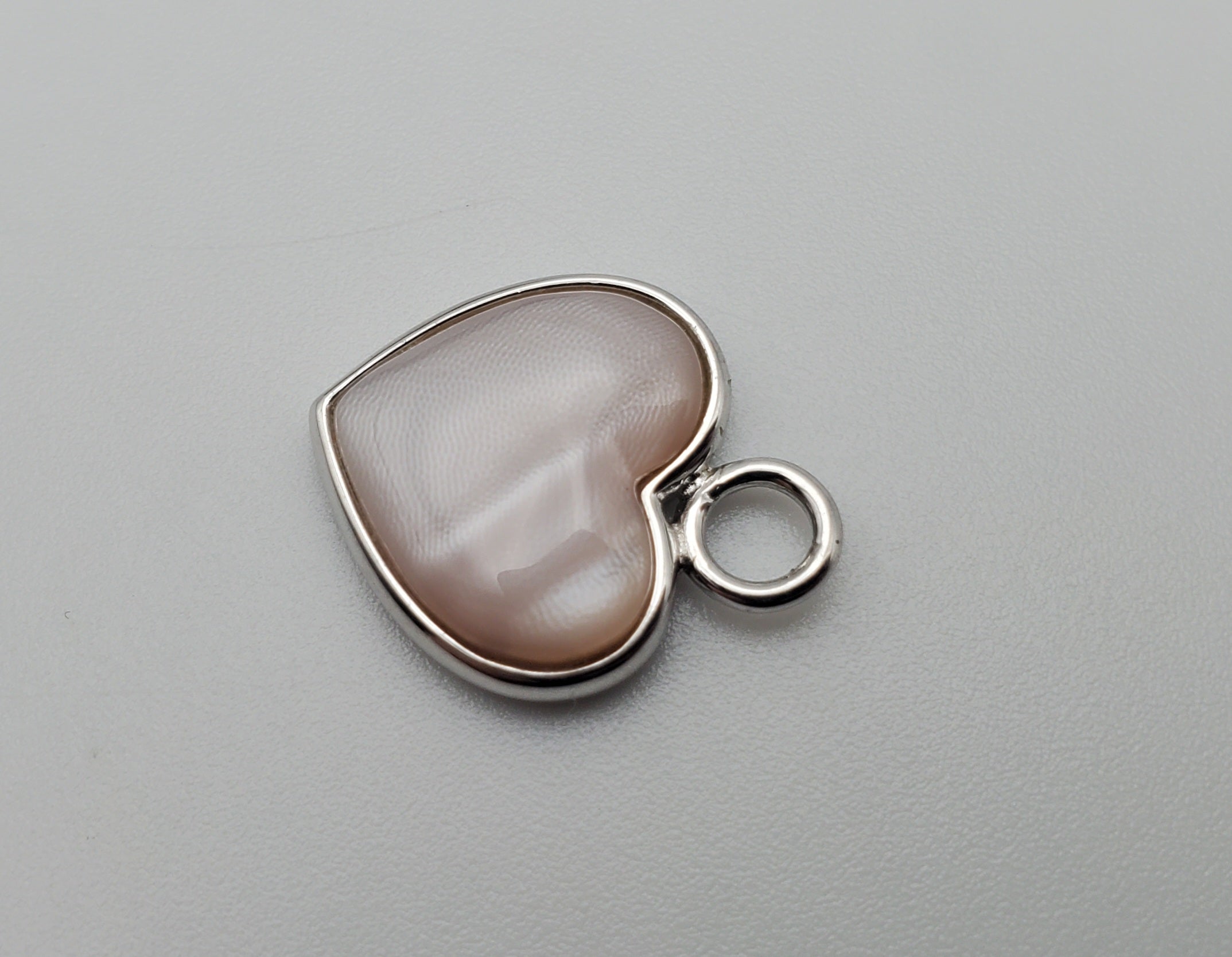 Pink Mother-of-Pearl Sterling Silver Heart Pendant