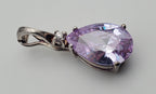 Sterling Silver Purple Cubic Zirconia Hinged Pendant