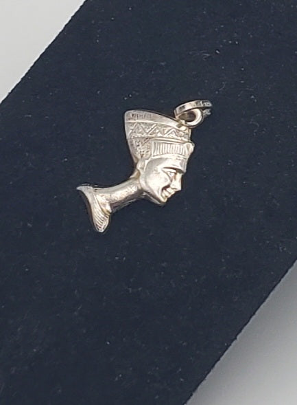 Nefertiti Bust Sterling Silver Italian Pendant