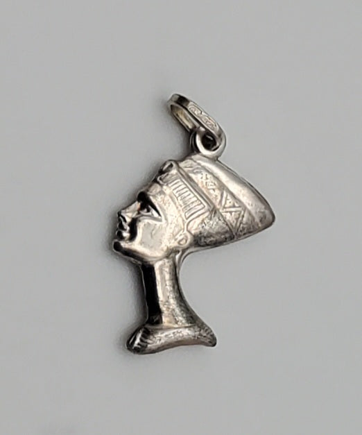 Nefertiti Bust Sterling Silver Italian Pendant