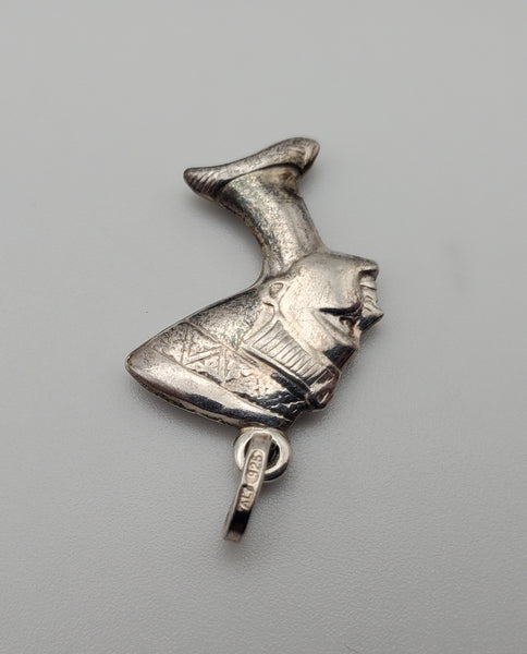 Nefertiti Bust Sterling Silver Italian Pendant