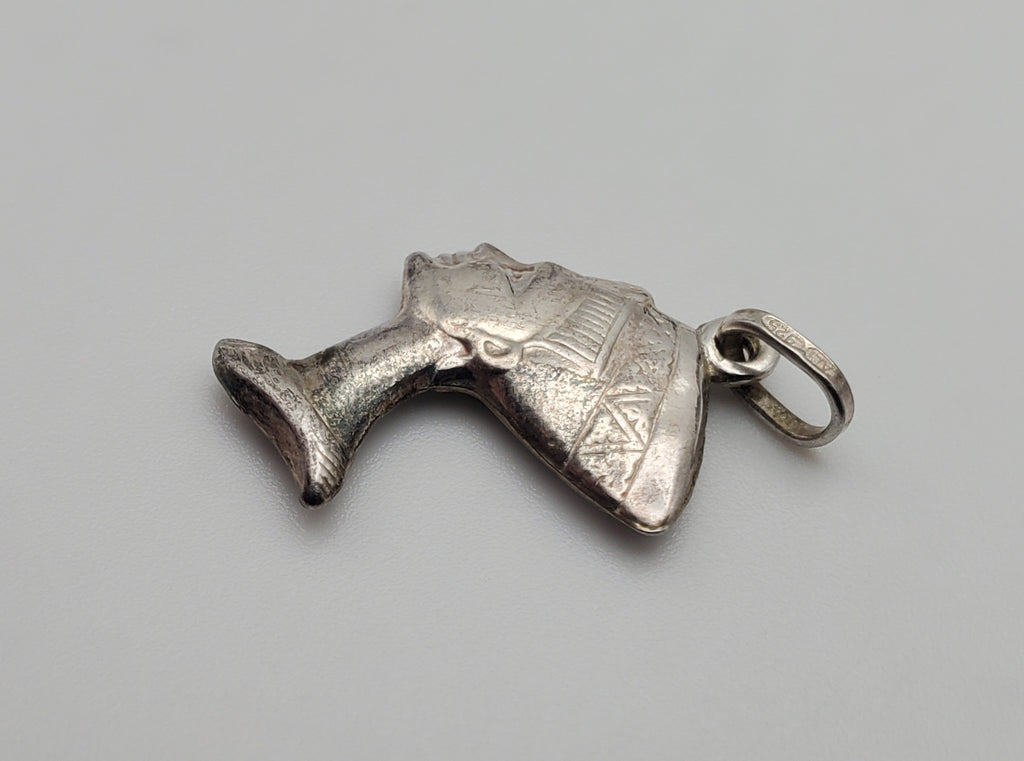 Nefertiti Bust Sterling Silver Italian Pendant