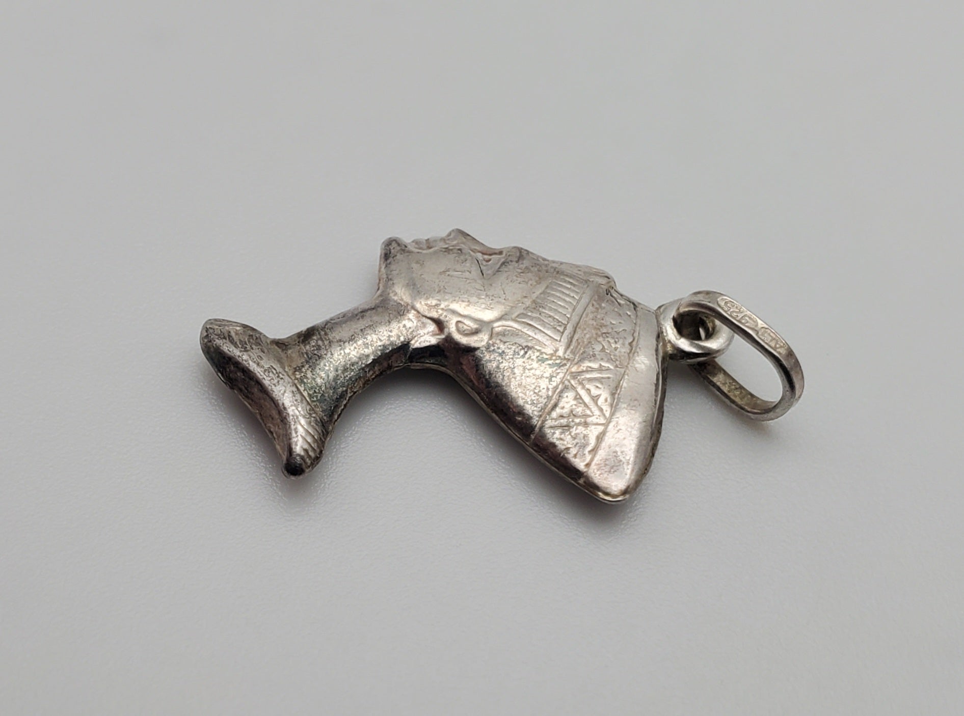 Nefertiti Bust Sterling Silver Italian Pendant