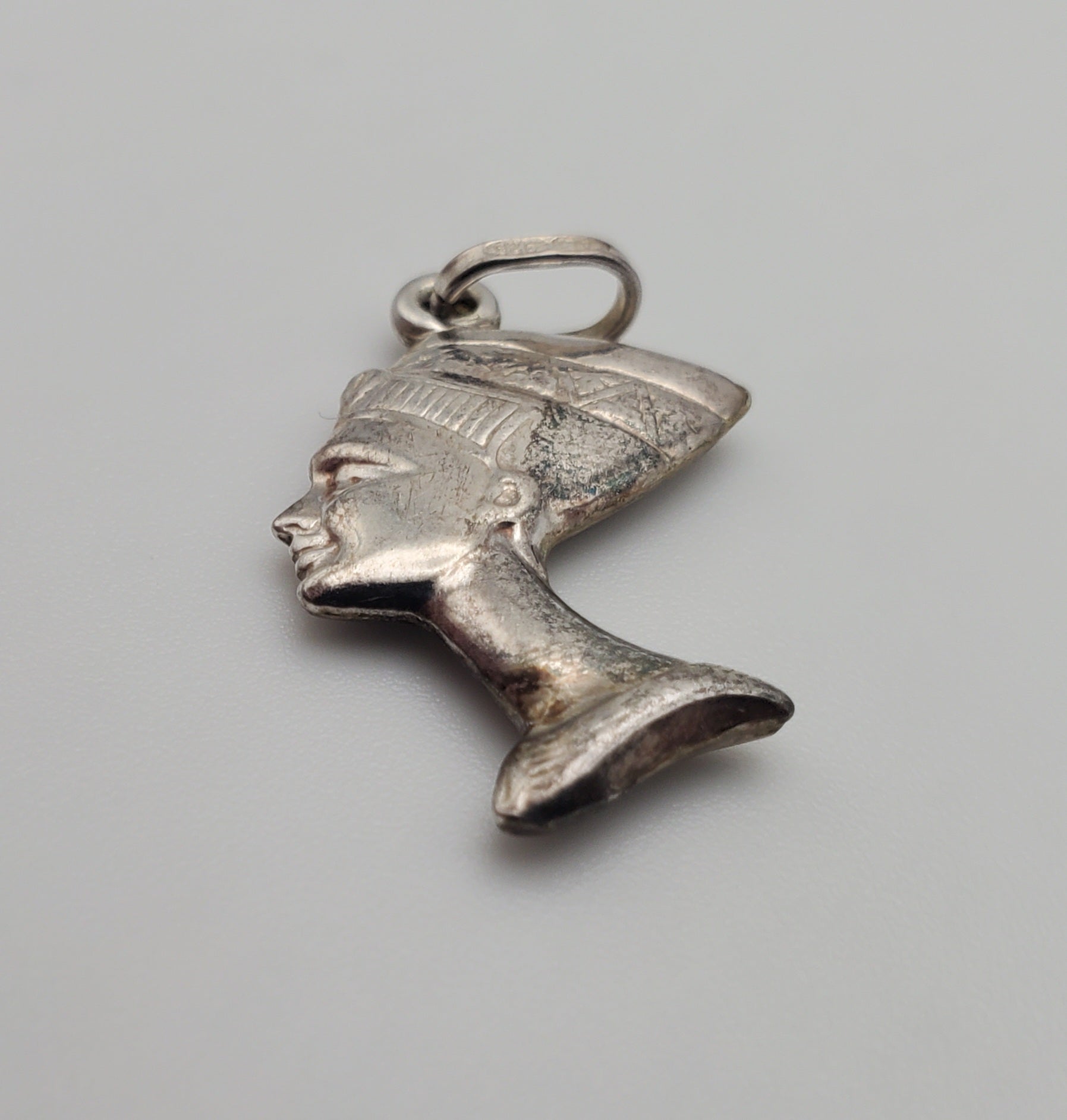 Nefertiti Bust Sterling Silver Italian Pendant