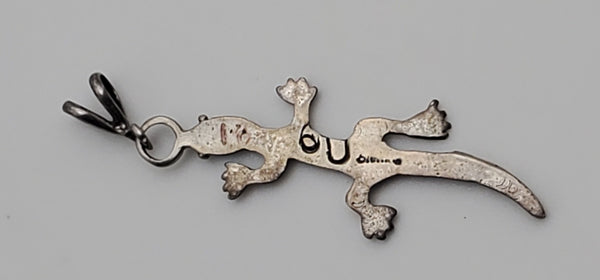 Vintage Sterling Silver Handmade Lizard Pendant