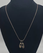Vintage Sterling Silver Baby Shoe Pendants on Sterling Silver Necklace - 24"