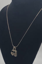 Vintage Sterling Silver Baby Shoe Pendants on Sterling Silver Necklace - 24"