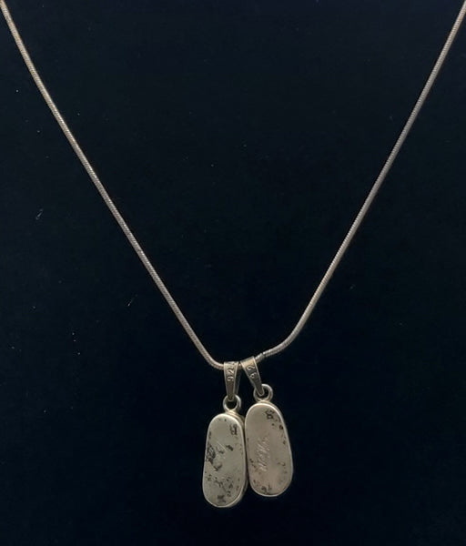 Vintage Sterling Silver Baby Shoe Pendants on Sterling Silver Necklace - 24"