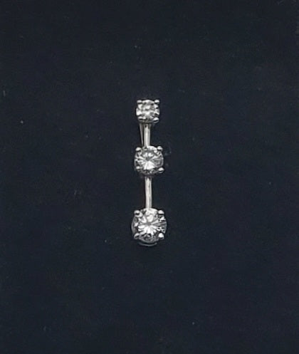 Sterling Graduated Rhinestone Drop Pendant