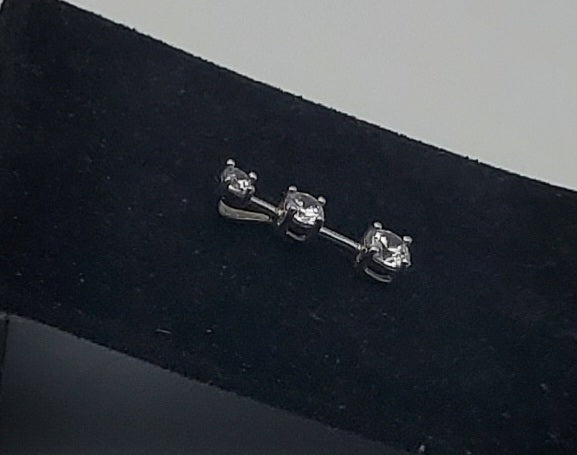 Sterling Graduated Rhinestone Drop Pendant