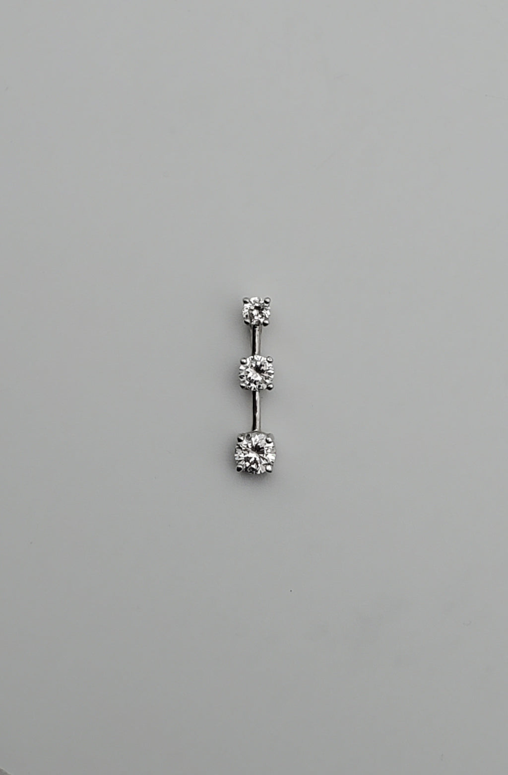 Sterling Graduated Rhinestone Drop Pendant
