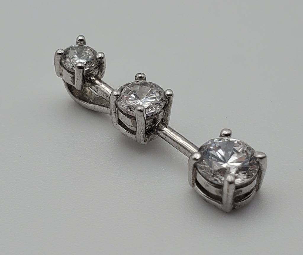 Sterling Graduated Rhinestone Drop Pendant