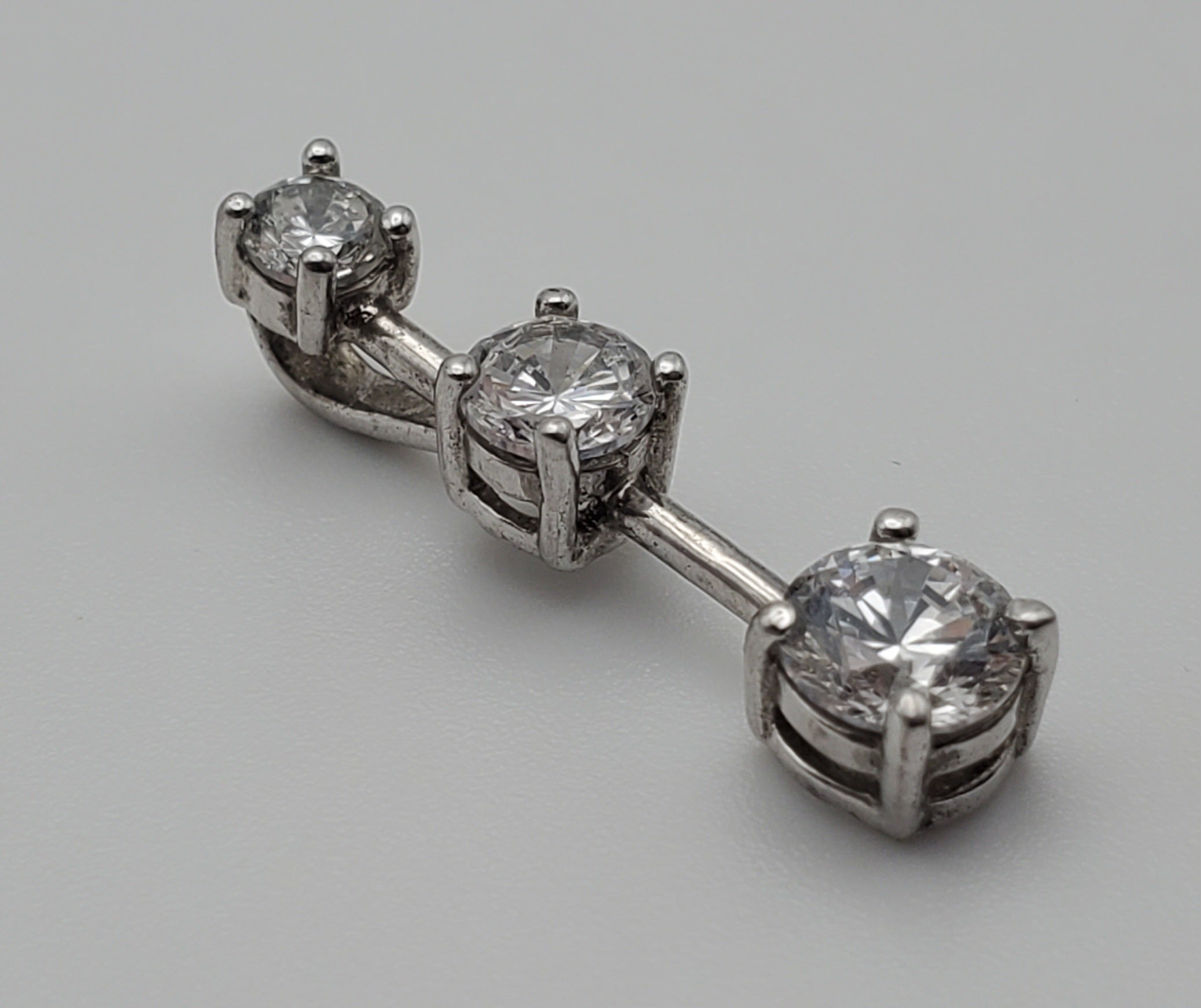 Sterling Graduated Rhinestone Drop Pendant