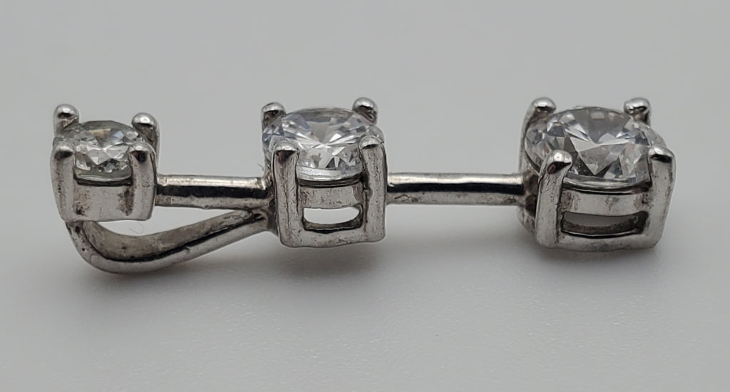 Sterling Graduated Rhinestone Drop Pendant