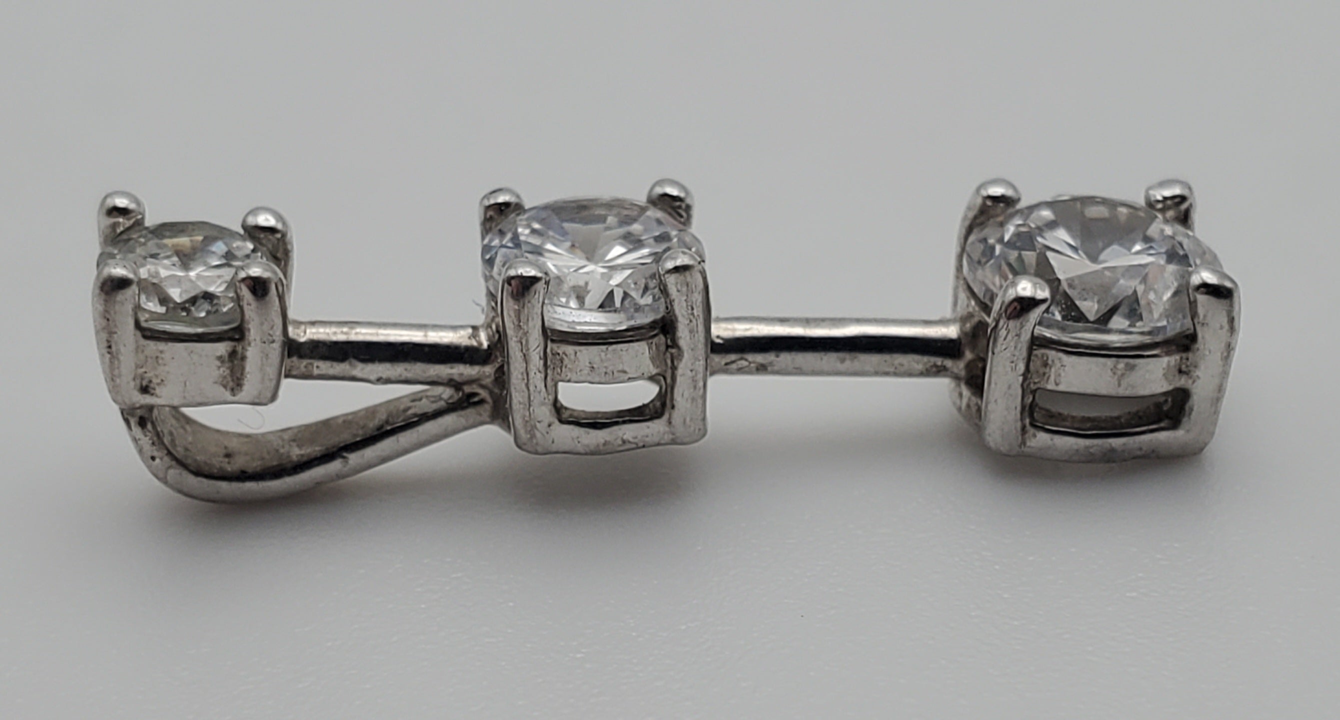 Sterling Graduated Rhinestone Drop Pendant