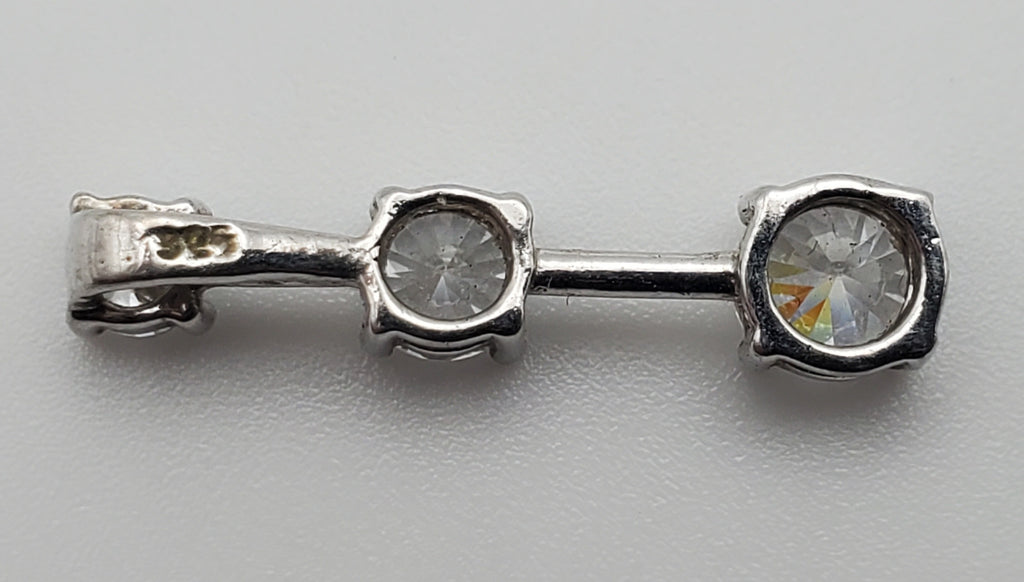 Sterling Graduated Rhinestone Drop Pendant