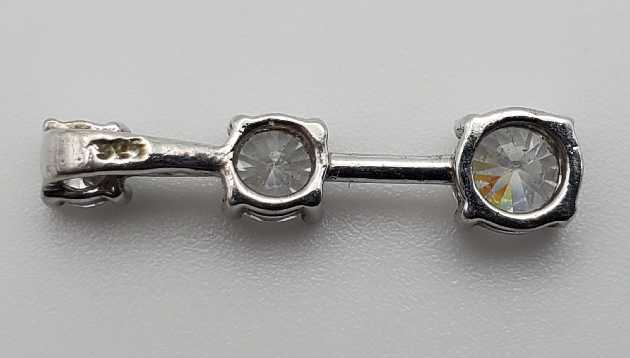 Sterling Graduated Rhinestone Drop Pendant