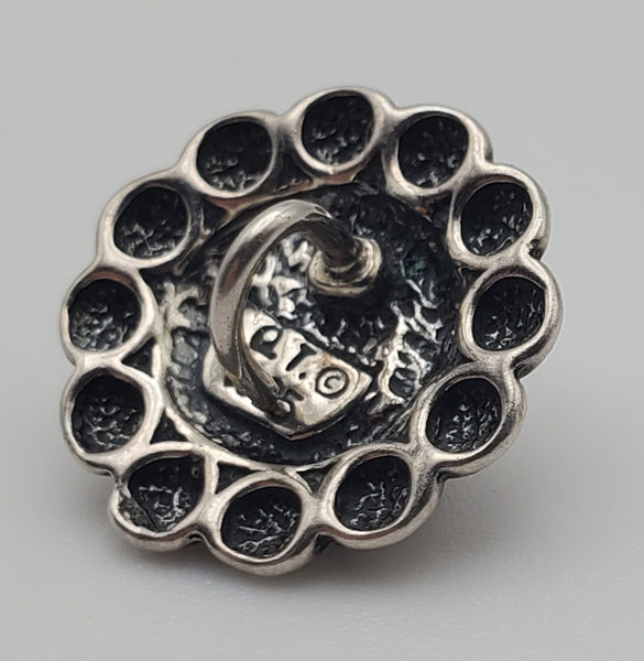 Vintage Rhodonite Sterling Silver Button
