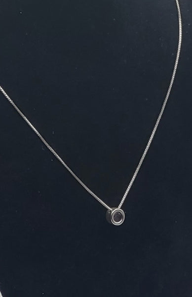 Amethyst Slide Pendant on Italian Sterling Silver Chain Necklace - 18"