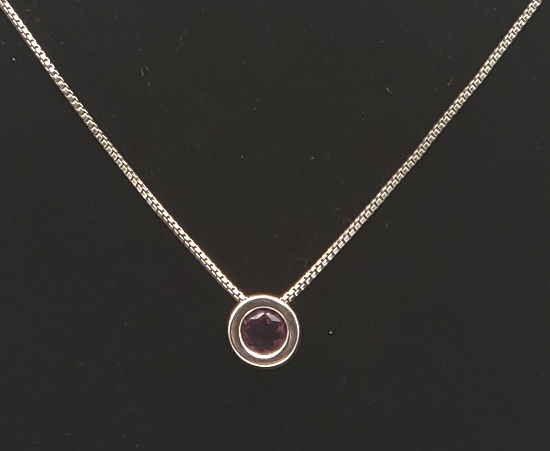 Amethyst Slide Pendant on Italian Sterling Silver Chain Necklace - 18"