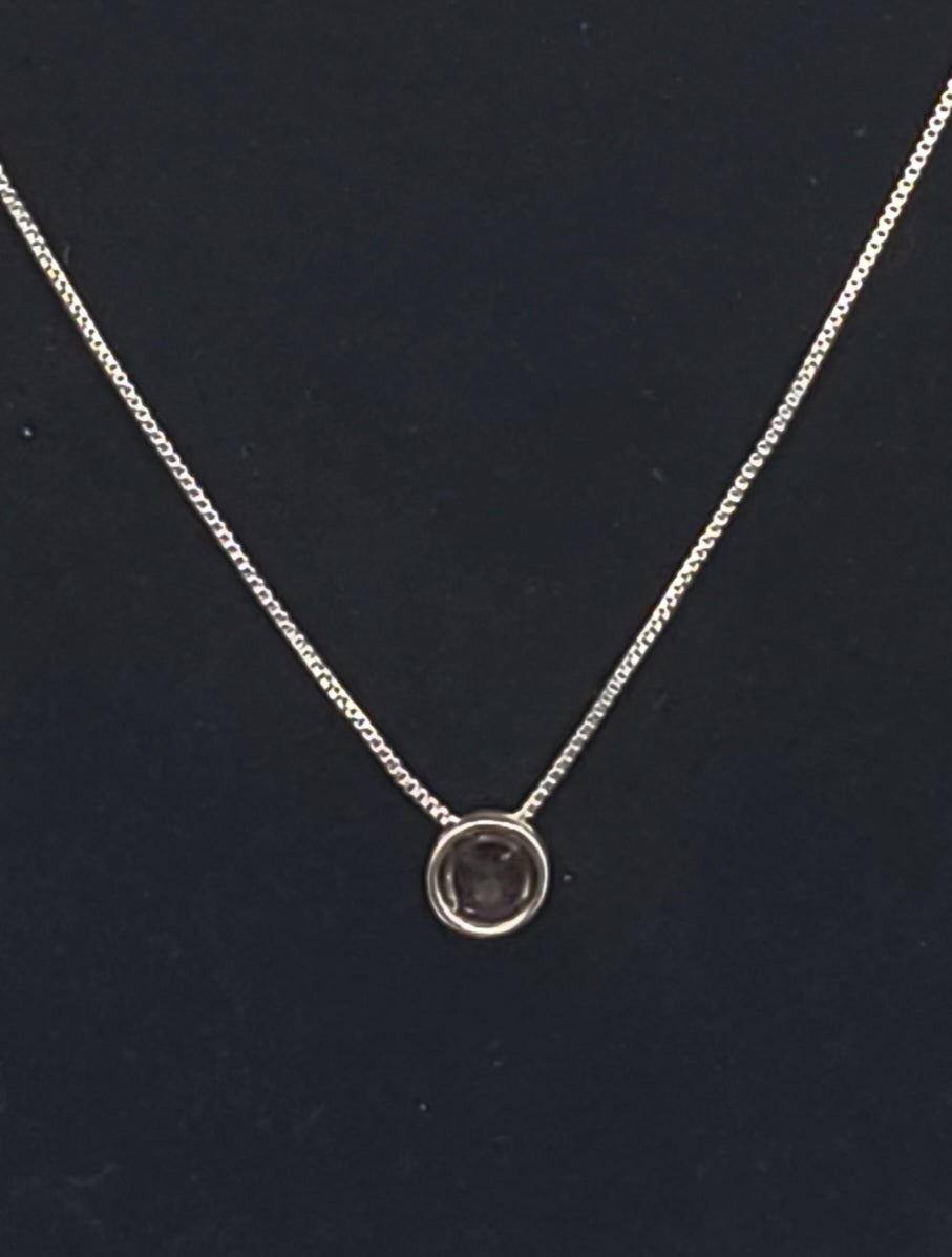 Amethyst Slide Pendant on Italian Sterling Silver Chain Necklace - 18"