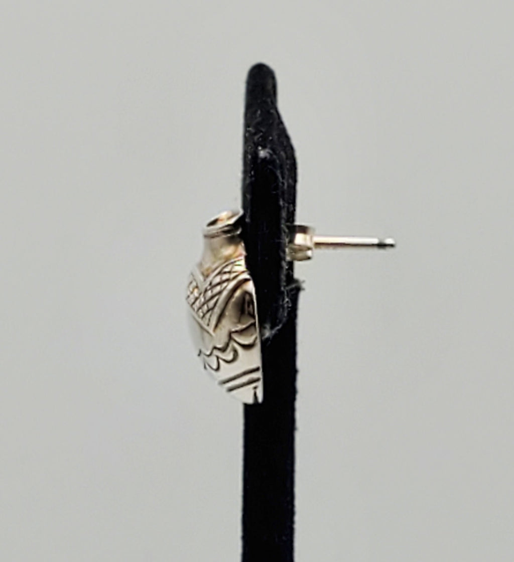 SINGLE UNMATCHED Sterling Silver Pottery Vase Stud Earring