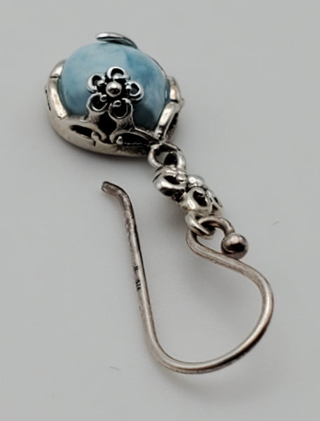 SINGLE UNMATCHED Larimar Sterling Silver Dangle Earring