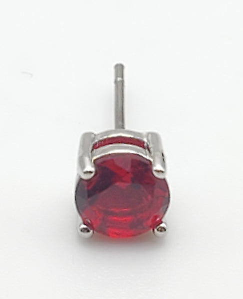 SINGLE UNMATCHED Red Crystal Stud Earring