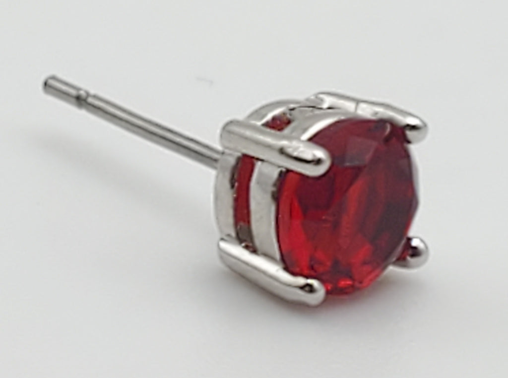 SINGLE UNMATCHED Red Crystal Stud Earring