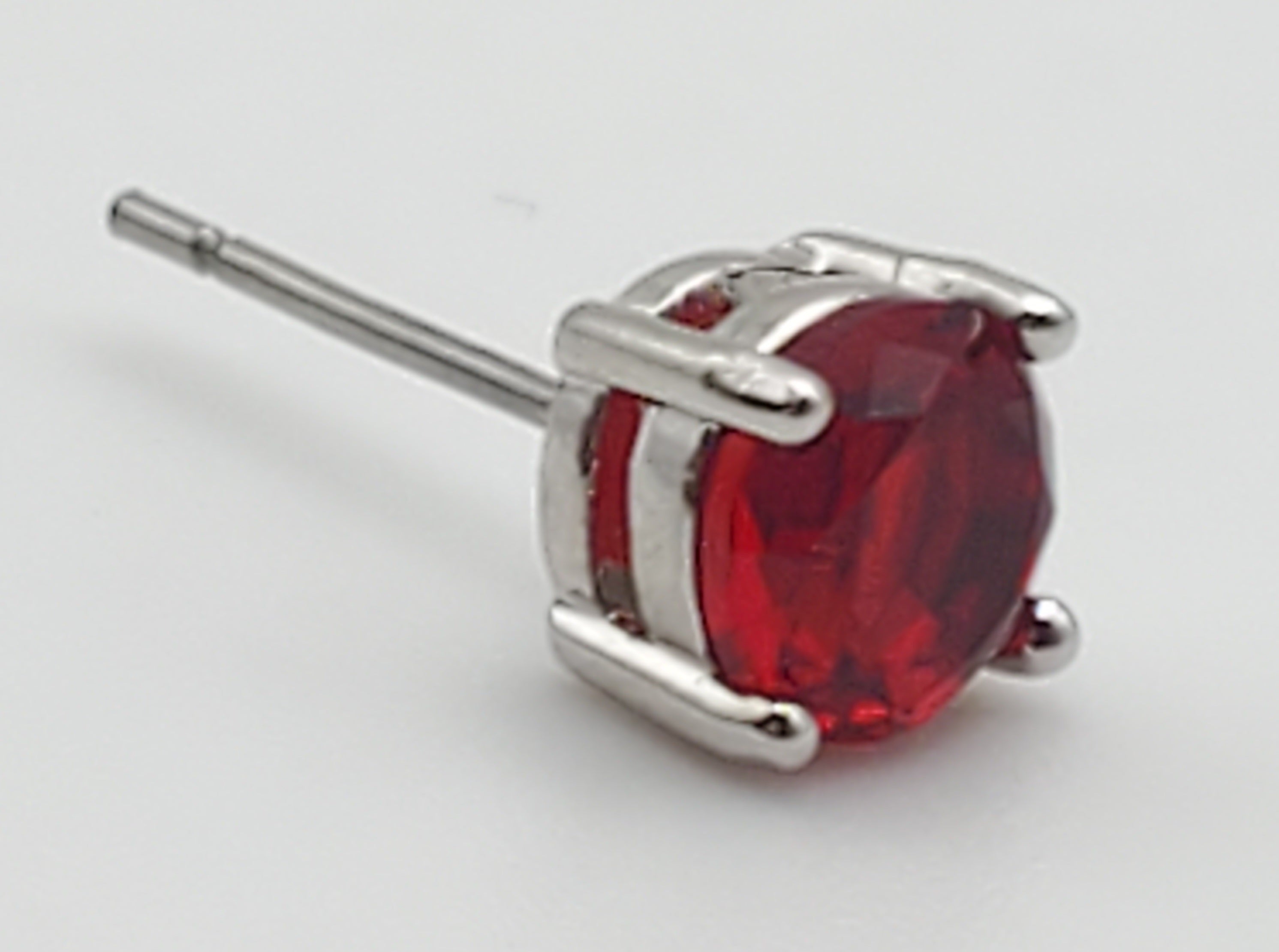 SINGLE UNMATCHED Red Crystal Stud Earring