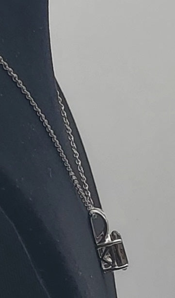 Smoky Quartz Sterling Silver Pendant on Chain Necklace - 21"