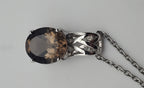 Smoky Quartz Sterling Silver Pendant on Chain Necklace - 21"