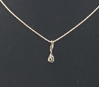 Vintage Blue Topaz Sterling Silver Pendant on Sterling Silver Chain Necklace - 22"